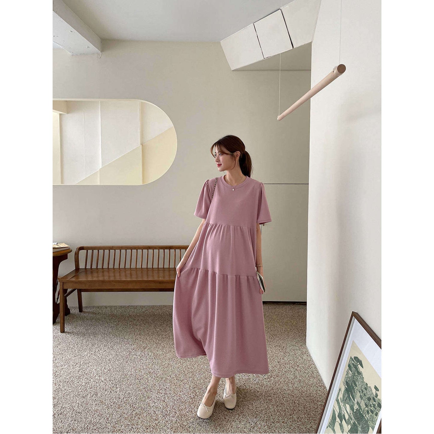 MUMMY.cc:Maternity Layered maxi dress