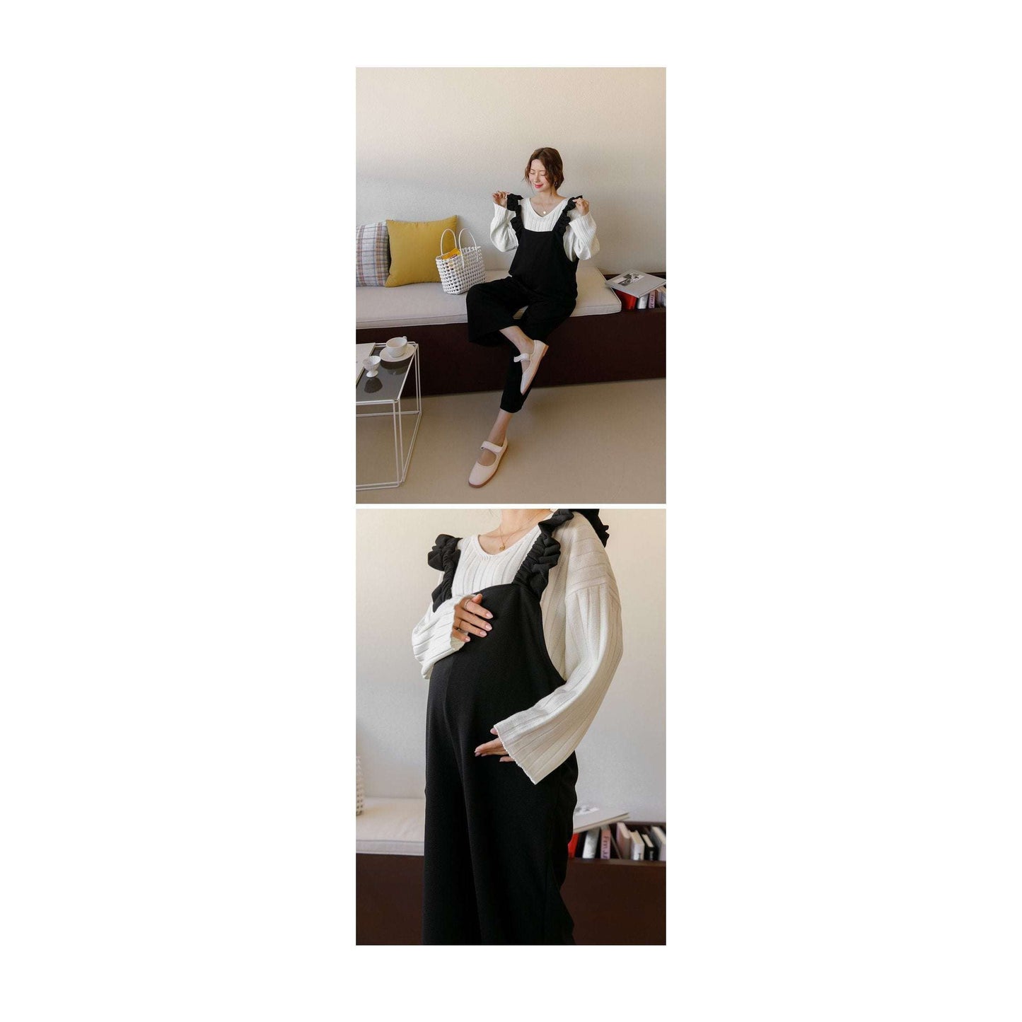 MUMMY.cc:可愛荷葉肩孕婦Jumpsuit