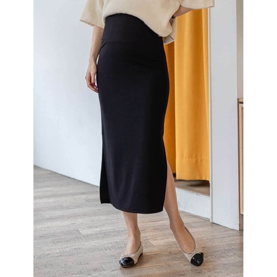 MUMMY.cc:FW: Maternity Maxi Skirt:Black