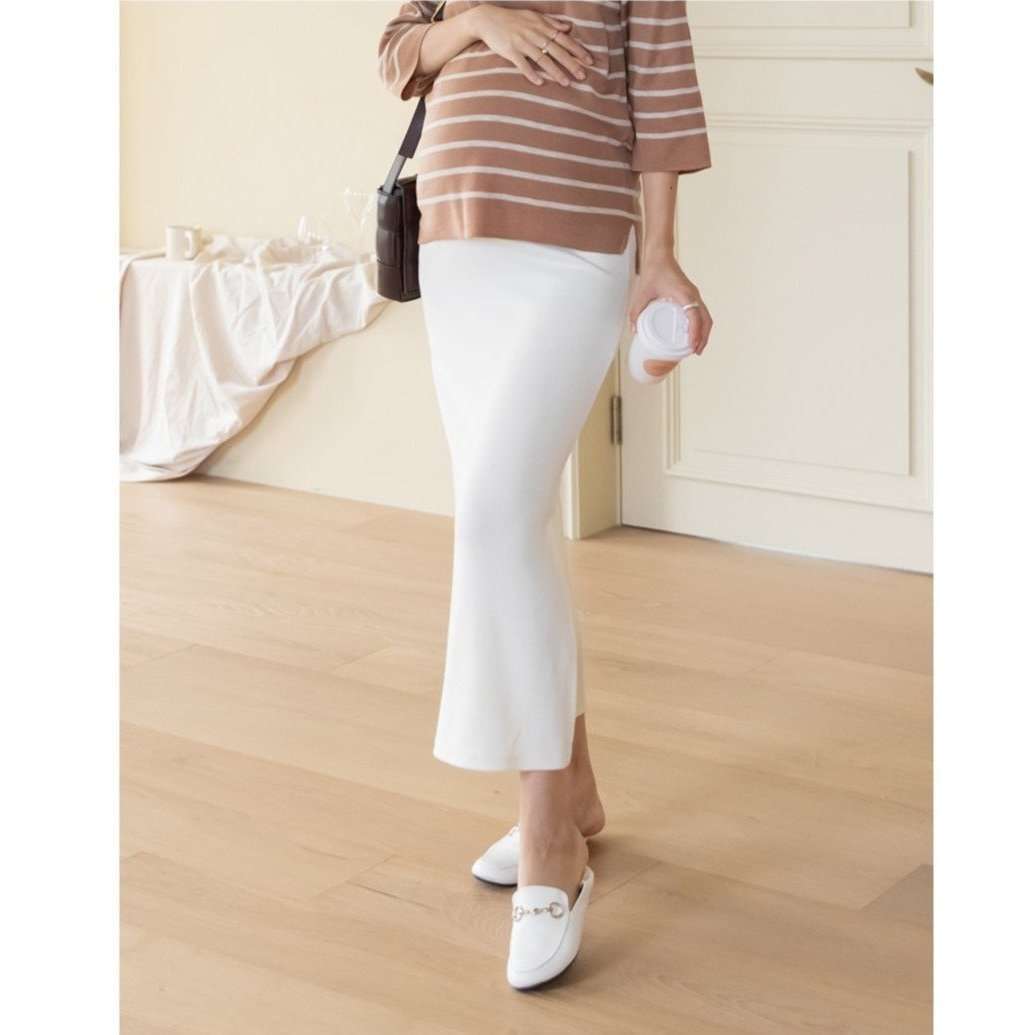 MUMMY.cc:FW: Maternity Maxi Skirt:White