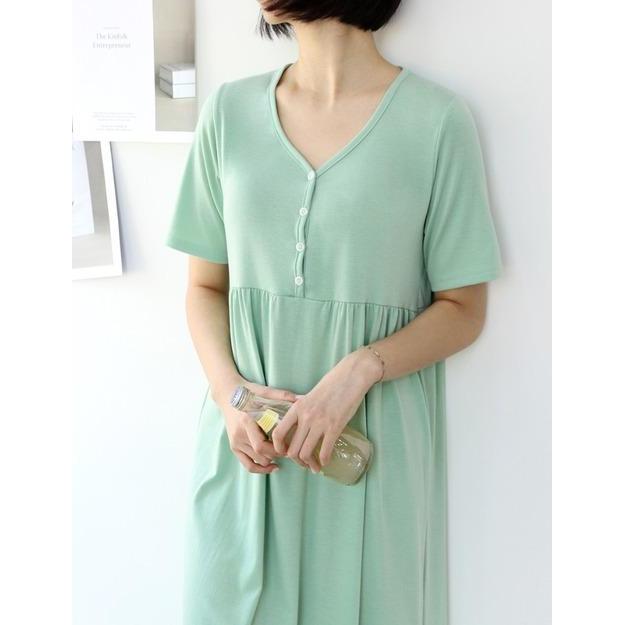 孕婦短袖哺乳舒適柔軟睡衣裙