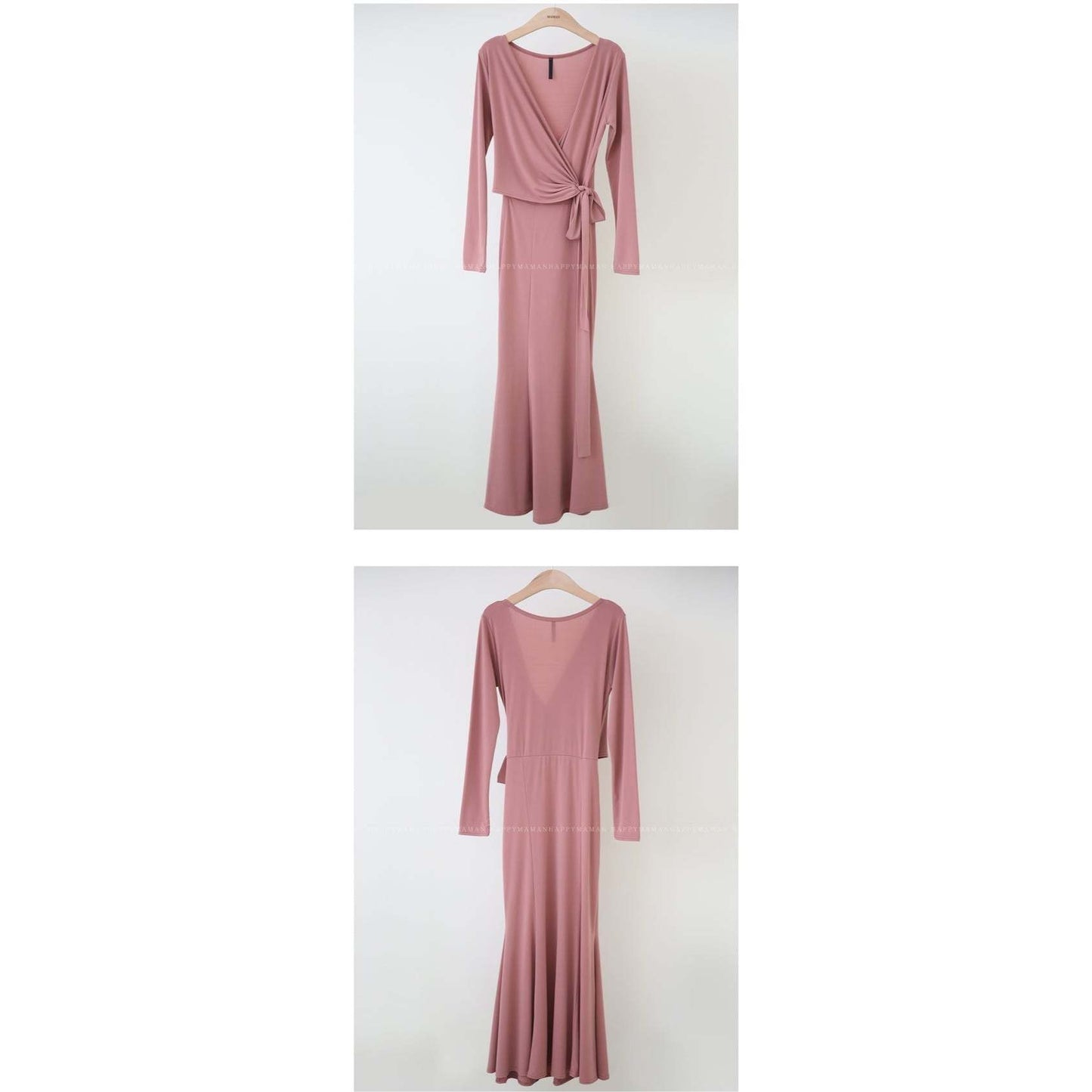 柔滑包裹哺乳修長彈性連身裙