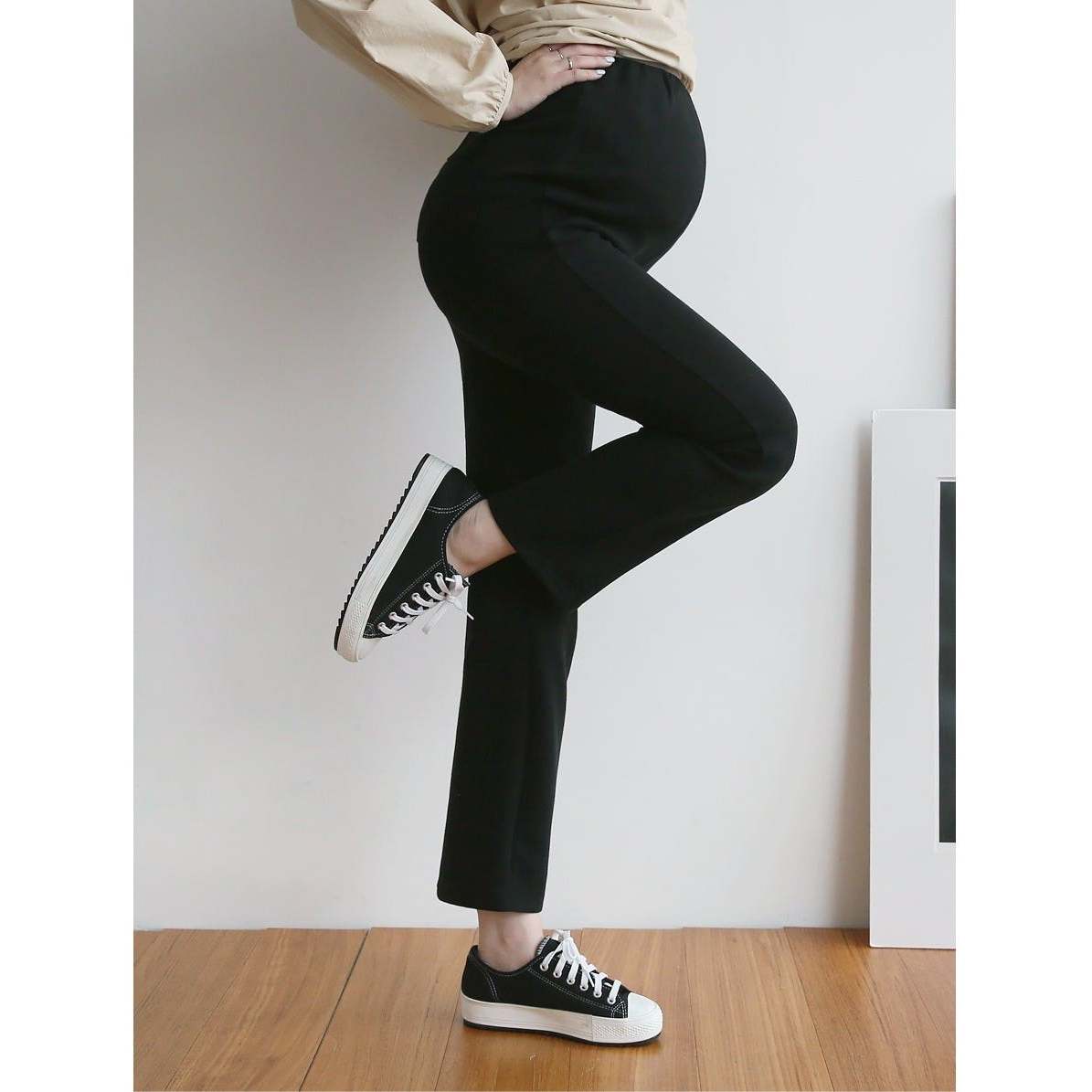 熱賣高腰彈性修身孕婦褲(Bootcut/Straight