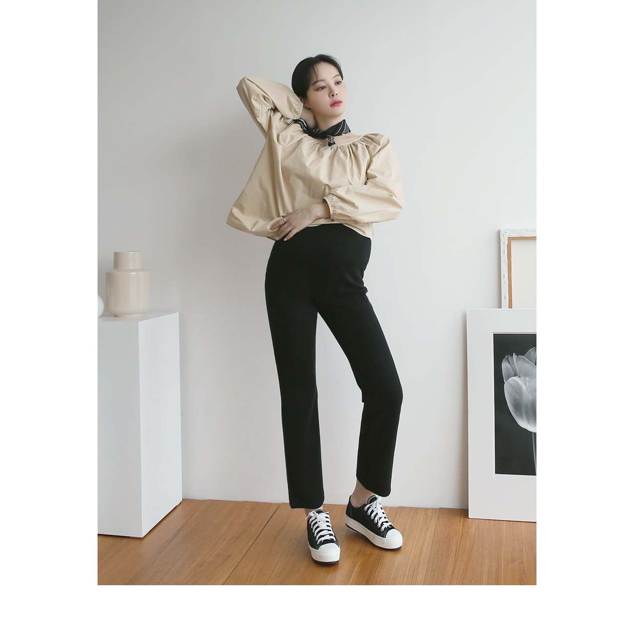 熱賣高腰彈性修身孕婦褲(Bootcut/Straight