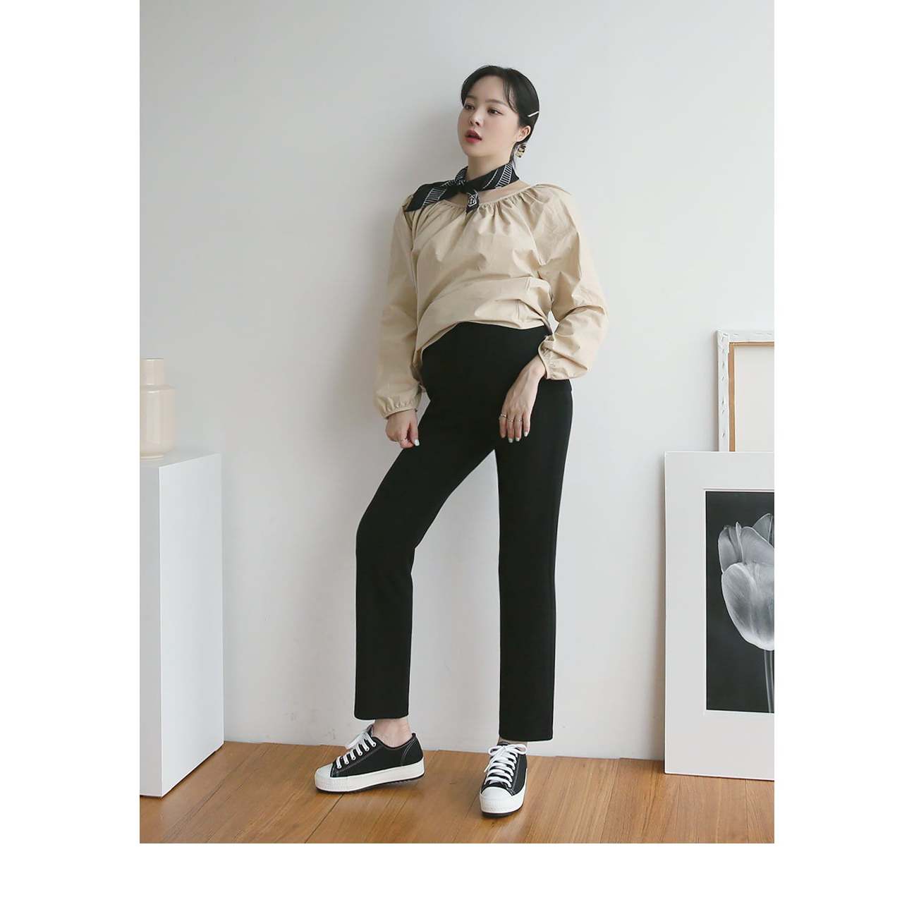 熱賣高腰彈性修身孕婦褲(Bootcut/Straight