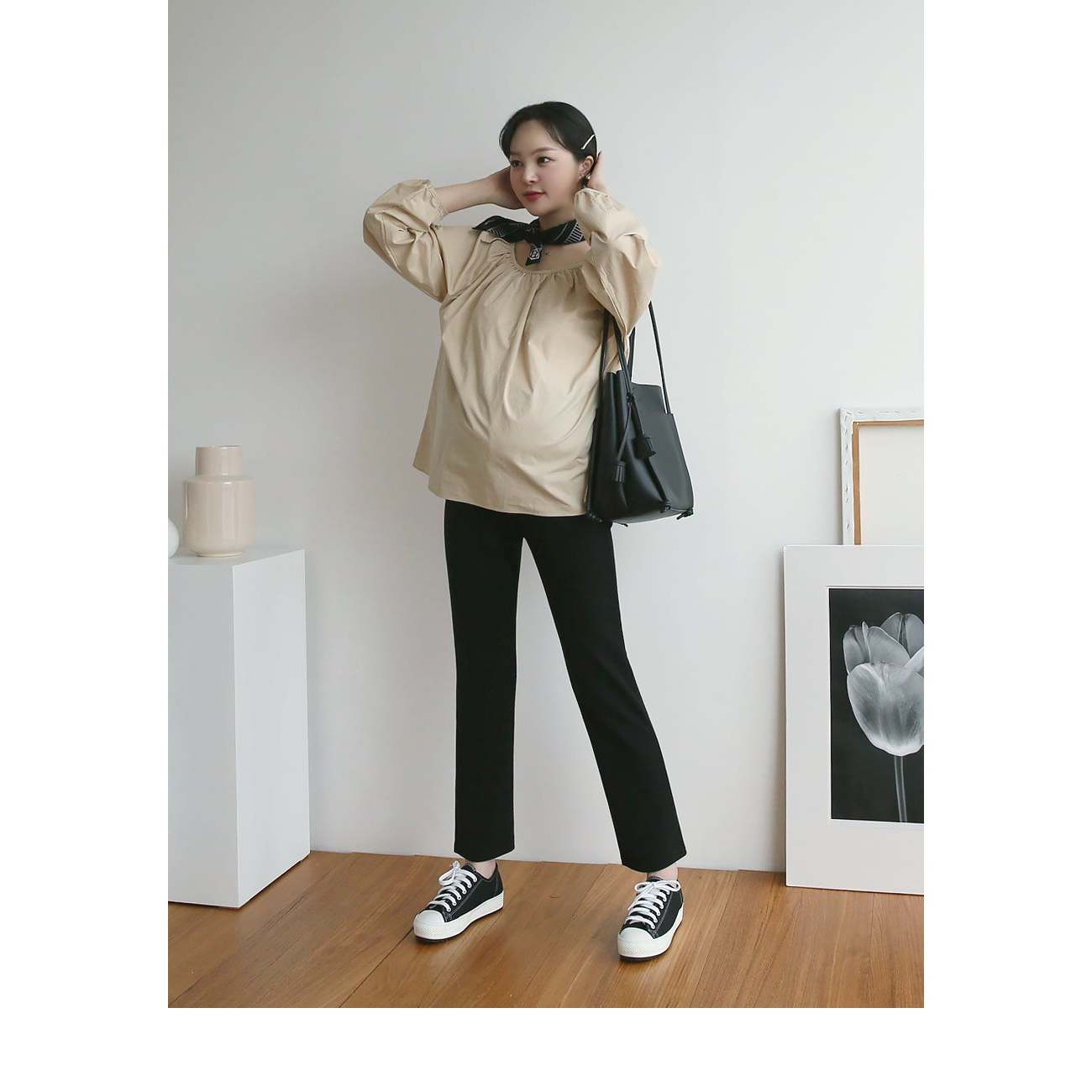 熱賣高腰彈性修身孕婦褲(Bootcut/Straight