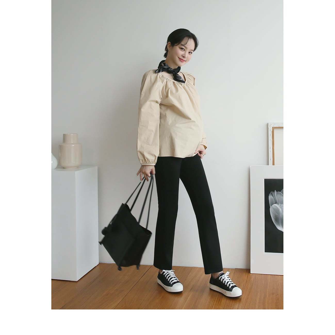 熱賣高腰彈性修身孕婦褲(Bootcut/Straight