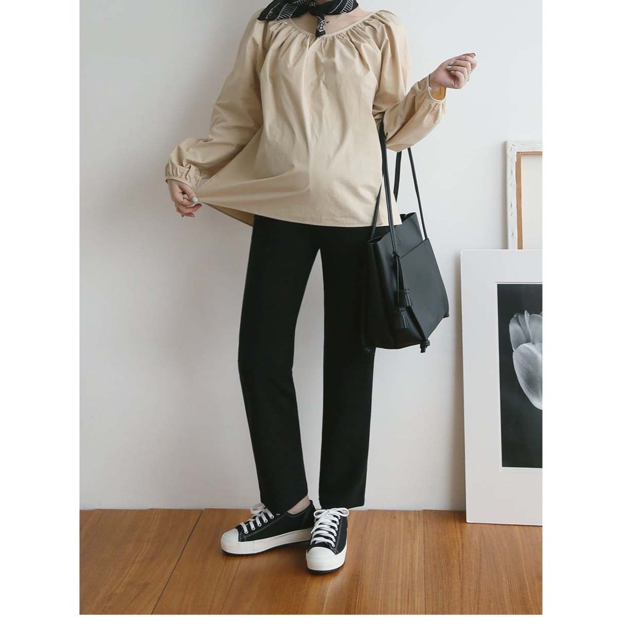 熱賣高腰彈性修身孕婦褲(Bootcut/Straight
