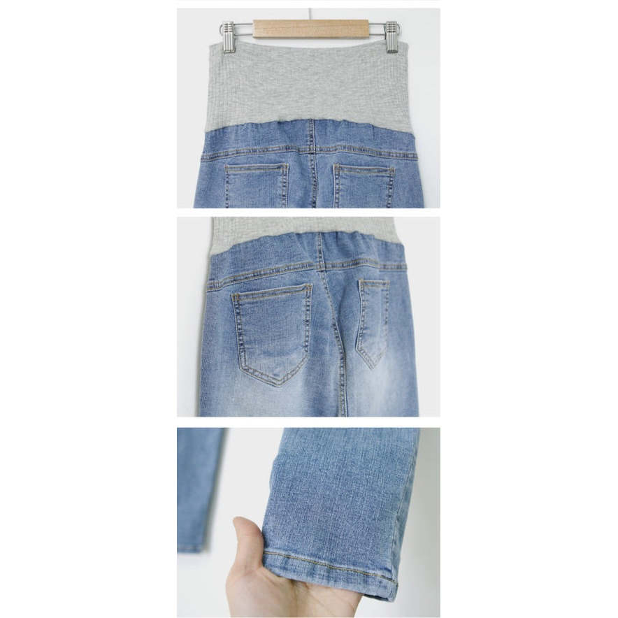 春季水洗窄腳牛仔褲(彈性羅紋腹帶)