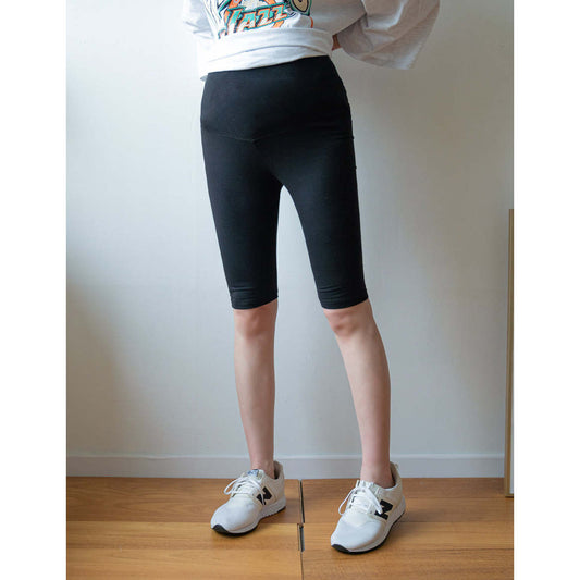 輕質彈性5分長柔棉孕婦單車褲