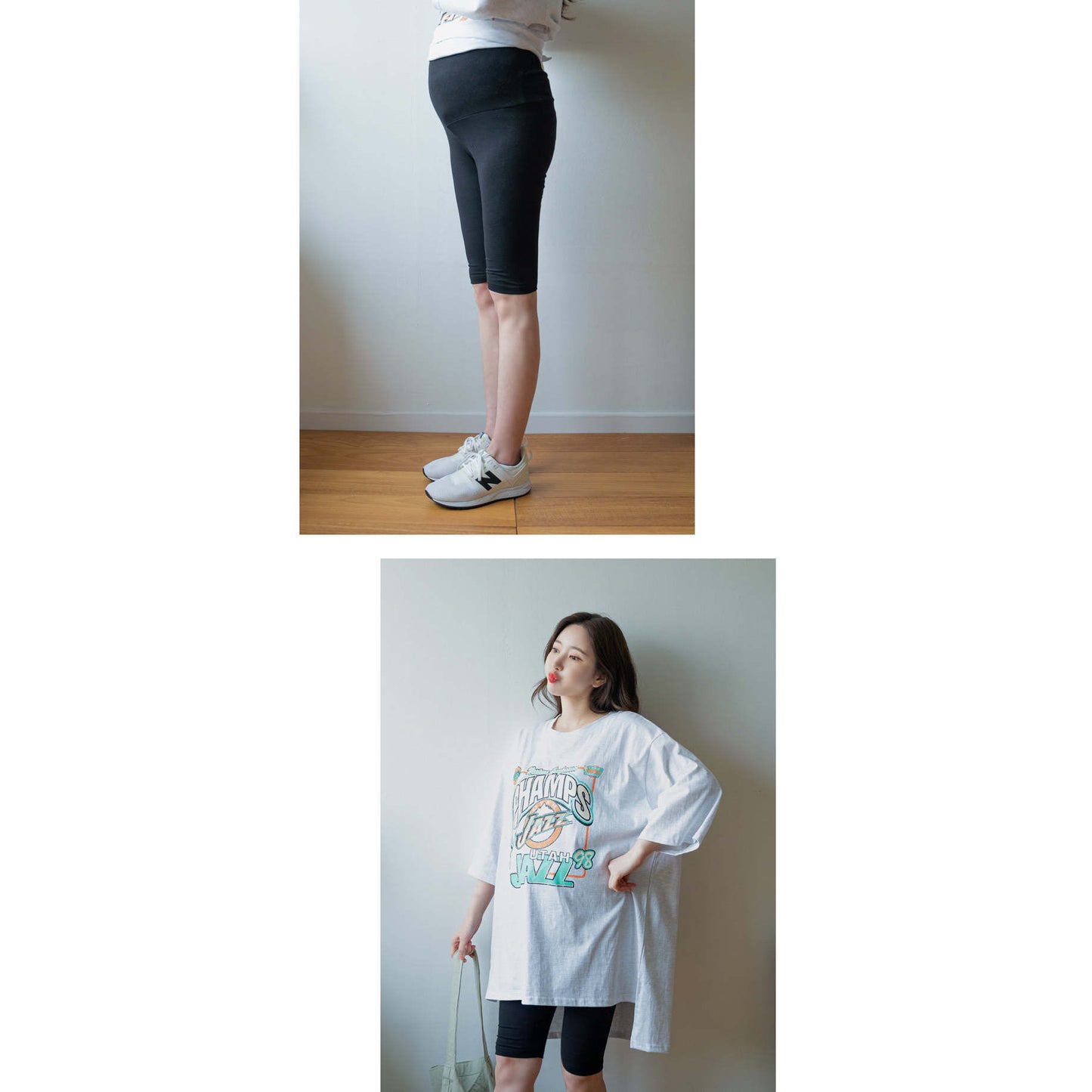 輕質彈性5分長柔棉孕婦單車褲