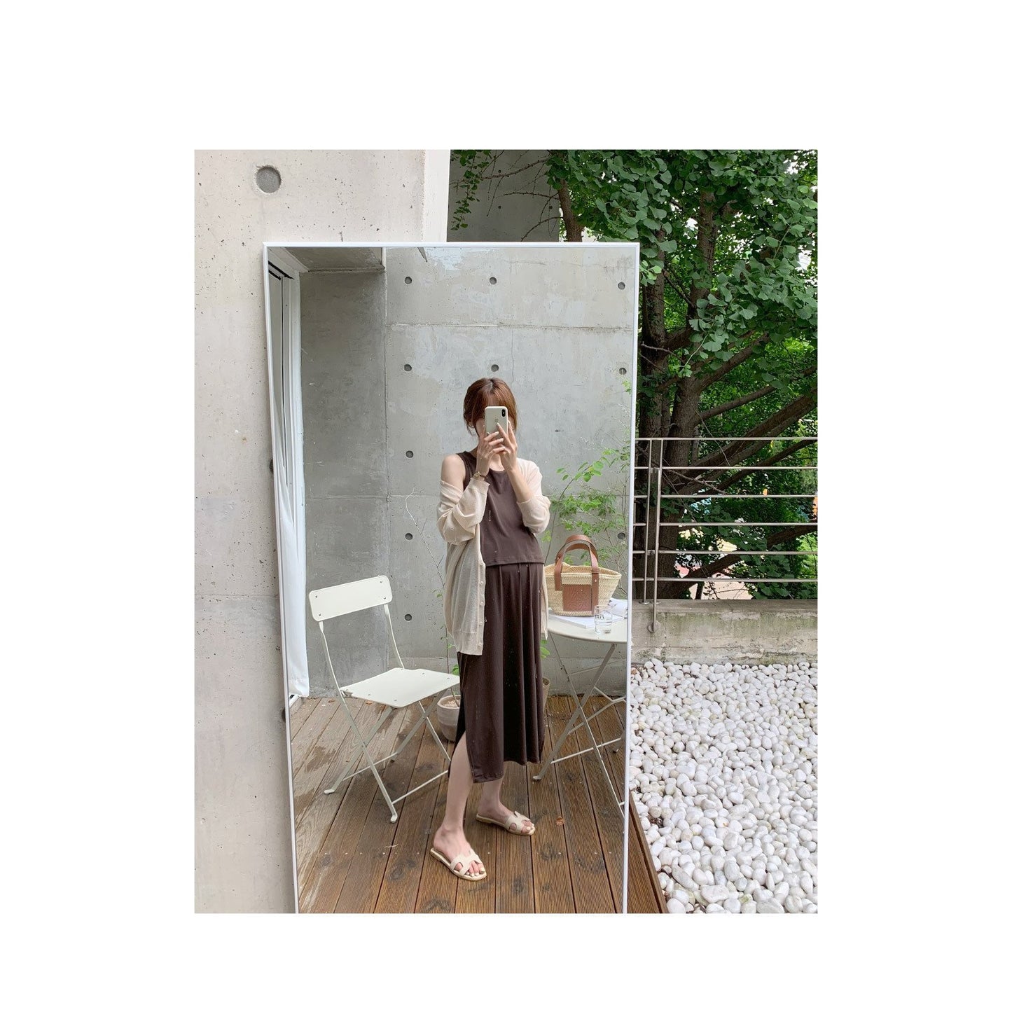 孕婦優雅無袖人造絲隱藏式哺乳裙