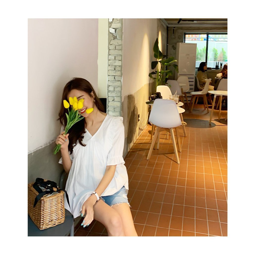 孕婦水洗流蘇短牛仔褲