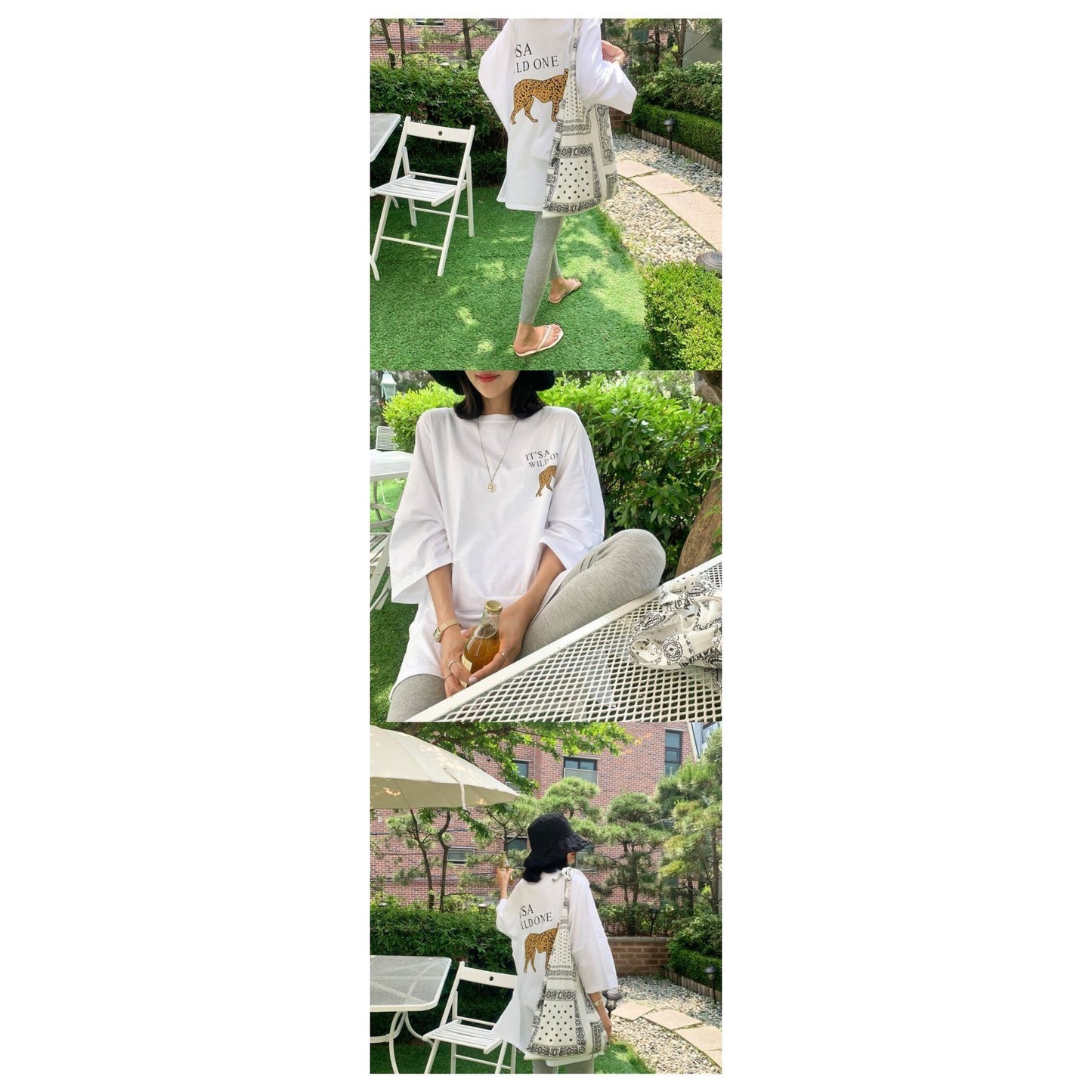 孕婦獵豹印花寬鬆長Tee