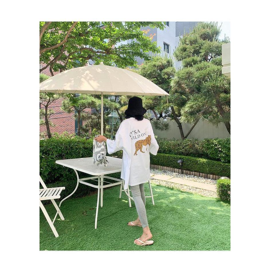 孕婦獵豹印花寬鬆長Tee