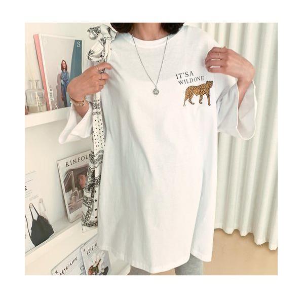 孕婦獵豹印花寬鬆長Tee
