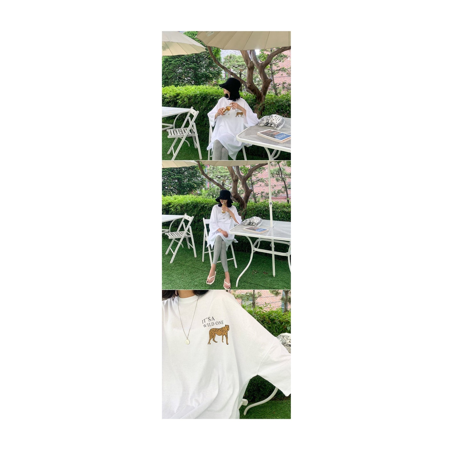 孕婦獵豹印花寬鬆長Tee