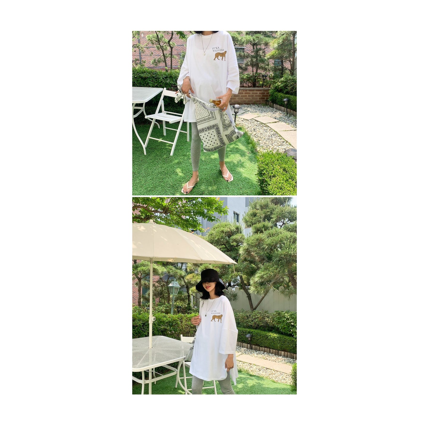 孕婦獵豹印花寬鬆長Tee