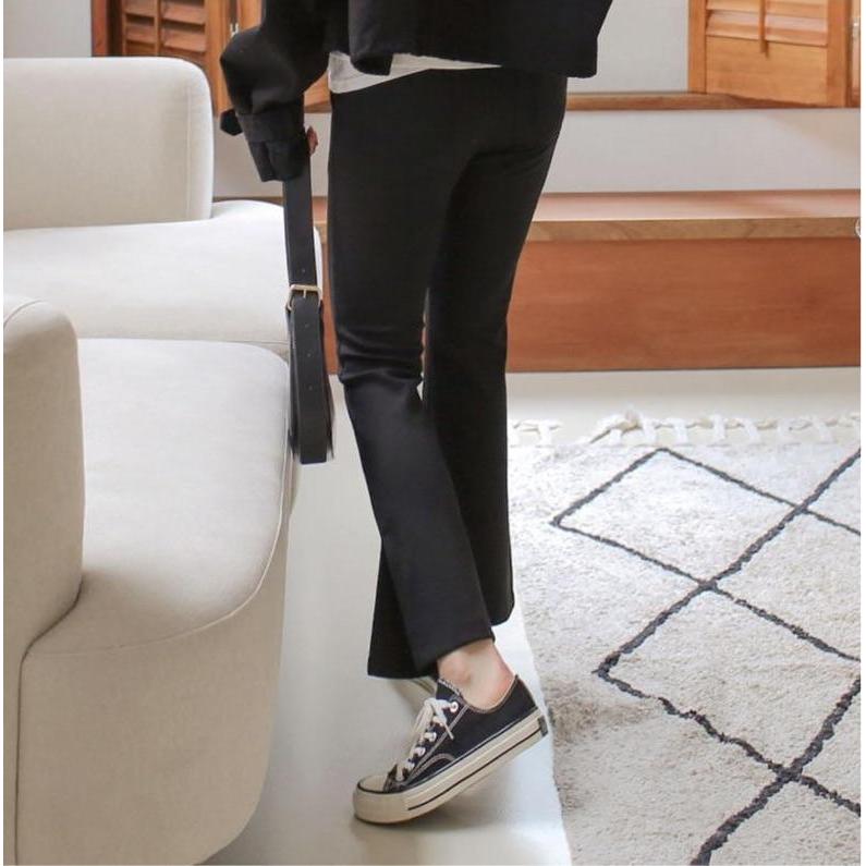 孕婦彈性側開衩Bootcuts褲