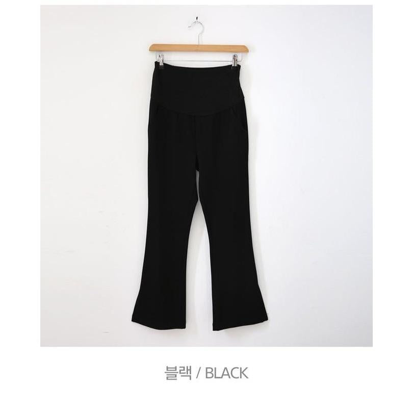 孕婦彈性側開衩Bootcuts褲