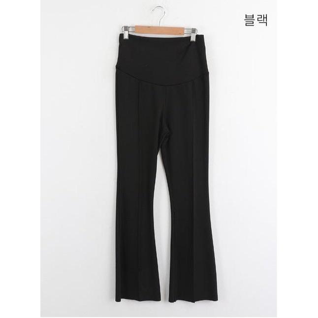 孕婦修長彈性前開衩休閒褲