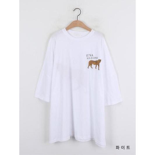 孕婦獵豹印花寬鬆長Tee
