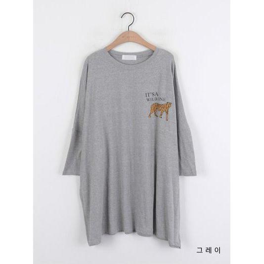 孕婦獵豹印花寬鬆長Tee