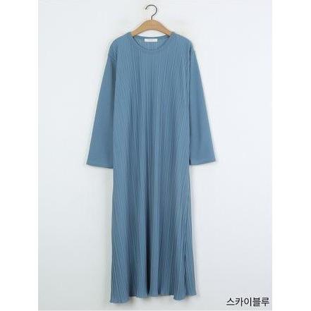 無皺垂落感高雅褶皺連身裙