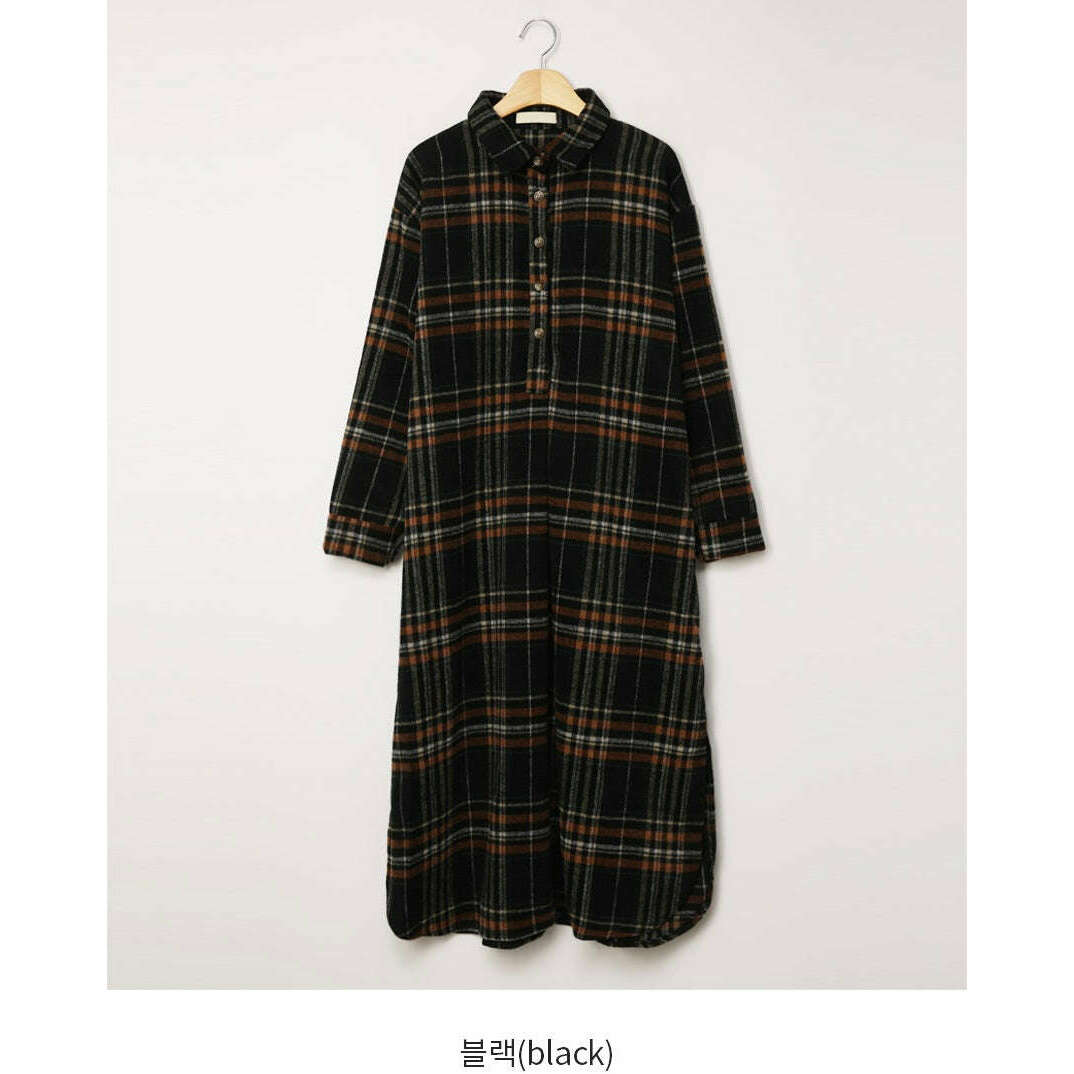 MUMMY.cc:秋冬羊毛混紡格紋連身裙