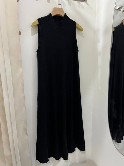 高領背心針織連身裙