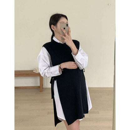 MUMMY.cc:側綁帶翻領恤衫背心套裝