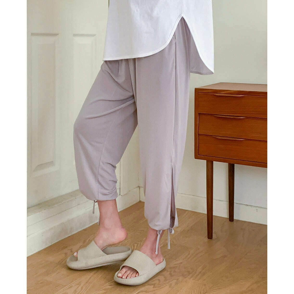 MUMMY.cc:寬鬆束腳綁帶孕婦瑜伽運動褲