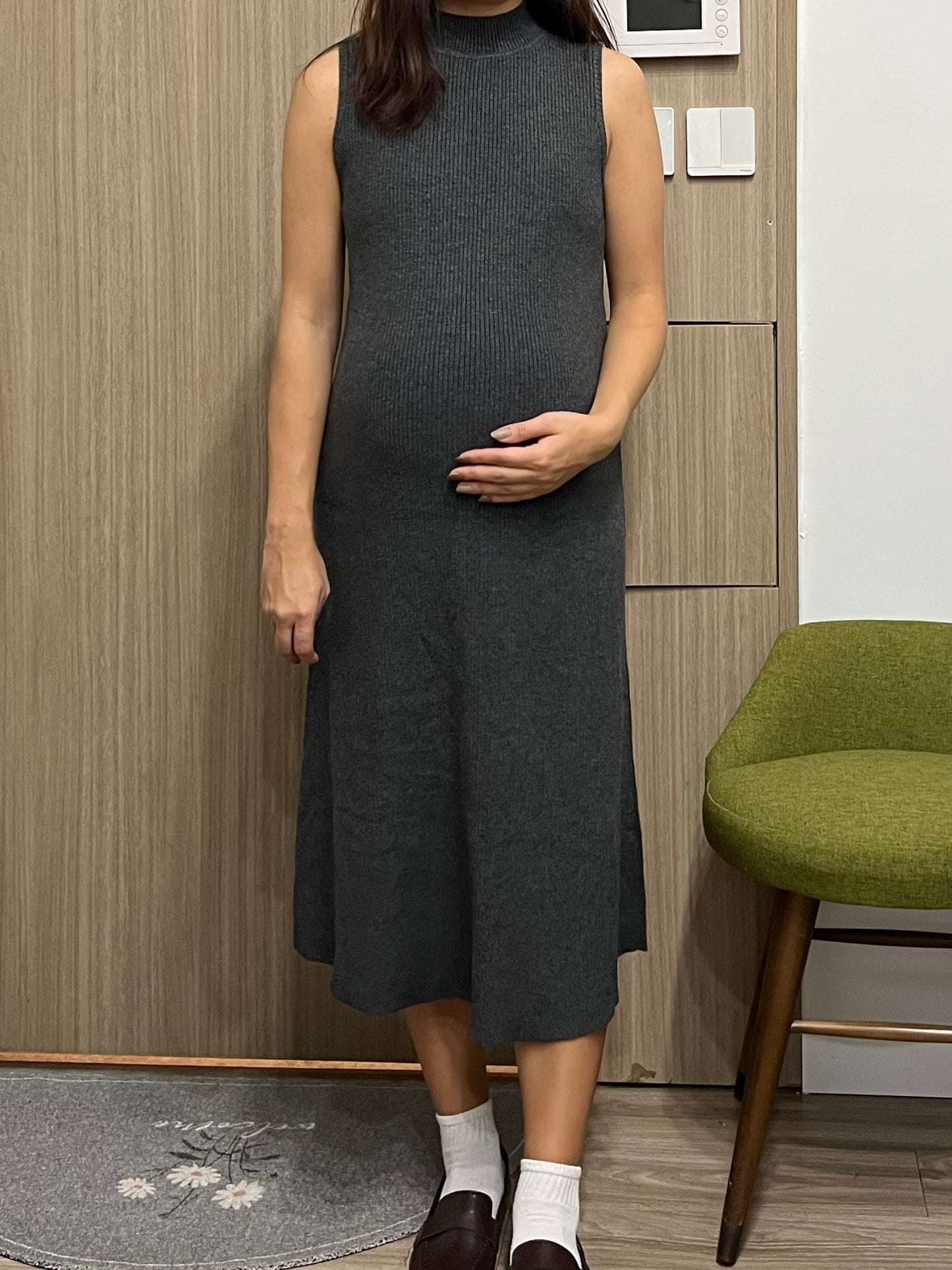 高領背心針織連身裙