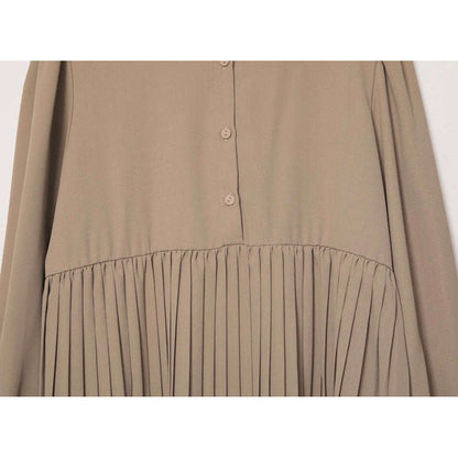 MUMMY.cc:襯衫百褶連衣裙條紋針織背心兩件套套装
