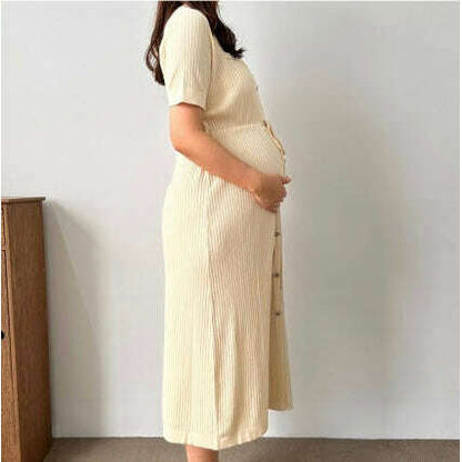 MUMMY.cc:孕婦抽繩收腰連身裙
