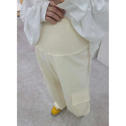 MUMMY.cc:孕婦寬鬆舒適工裝直筒長褲