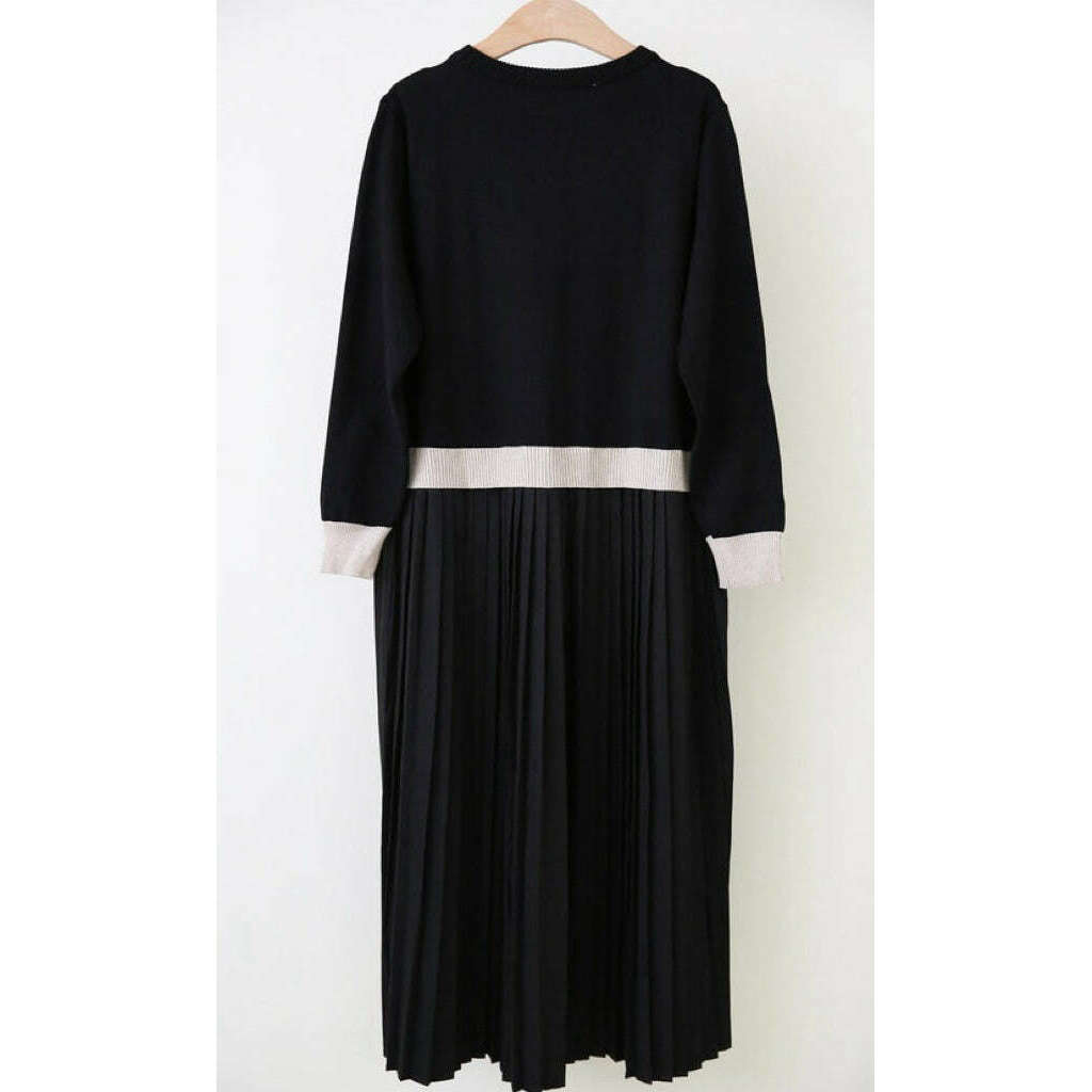 MUMMY.cc:大方斯文孕婦假兩件針織連身裙