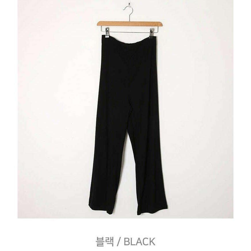 MUMMY.cc:春夏輕薄高腰柔軟褲:Black