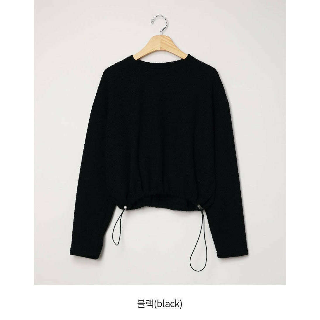 MUMMY.cc:吊帶垂感休閒連身裙配抽繩上衣套裝（單購）:Top / Black