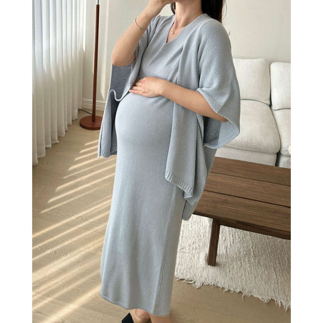 MUMMY.cc:修身V領針織連身裙套裝