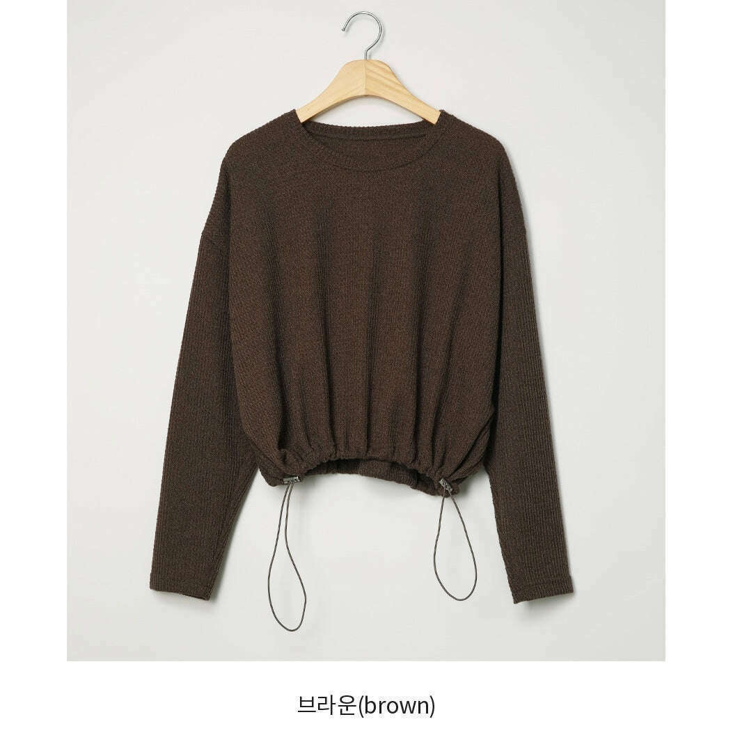 MUMMY.cc:吊帶垂感休閒連身裙配抽繩上衣套裝（單購）:Top / Brown
