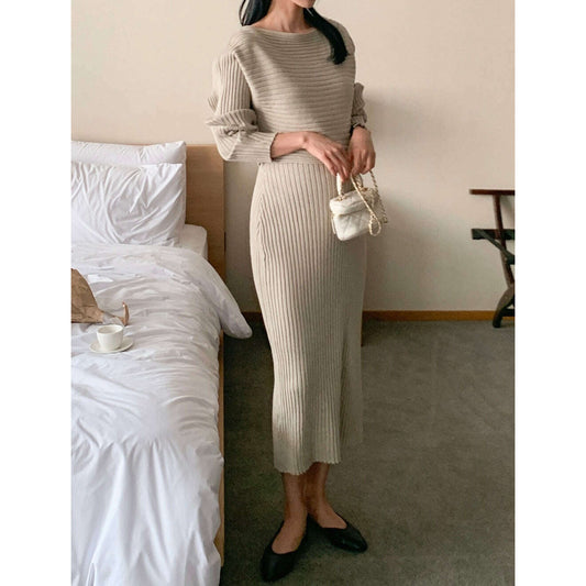 MUMMY.cc:針織吊帶V領連身裙兩件套