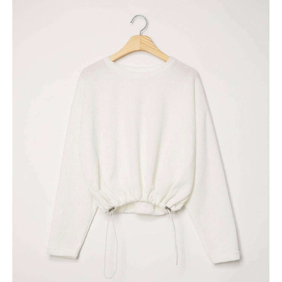 MUMMY.cc:吊帶垂感休閒連身裙配抽繩上衣套裝（單購）:Top / White