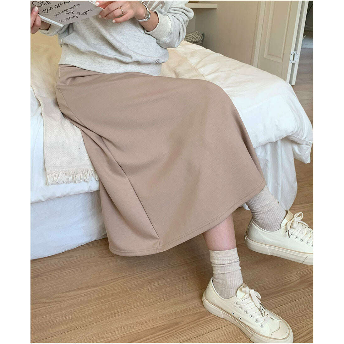 MUMMY.cc:孕婦A-line雙口袋半截長裙