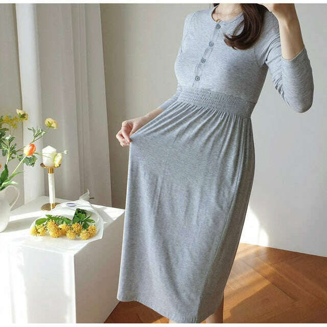MUMMY.cc:孕婦舒適哺乳彈性柔棉裙