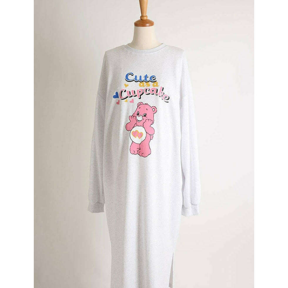 MUMMY.cc:Cute cupcake小熊印花圖案連身裙:White