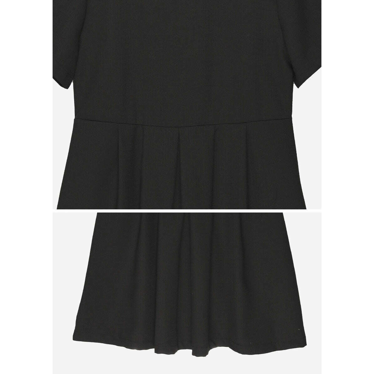 MUMMY.cc:短袖圓領簡潔百褶短裙