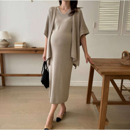 MUMMY.cc:修身V領針織連身裙套裝