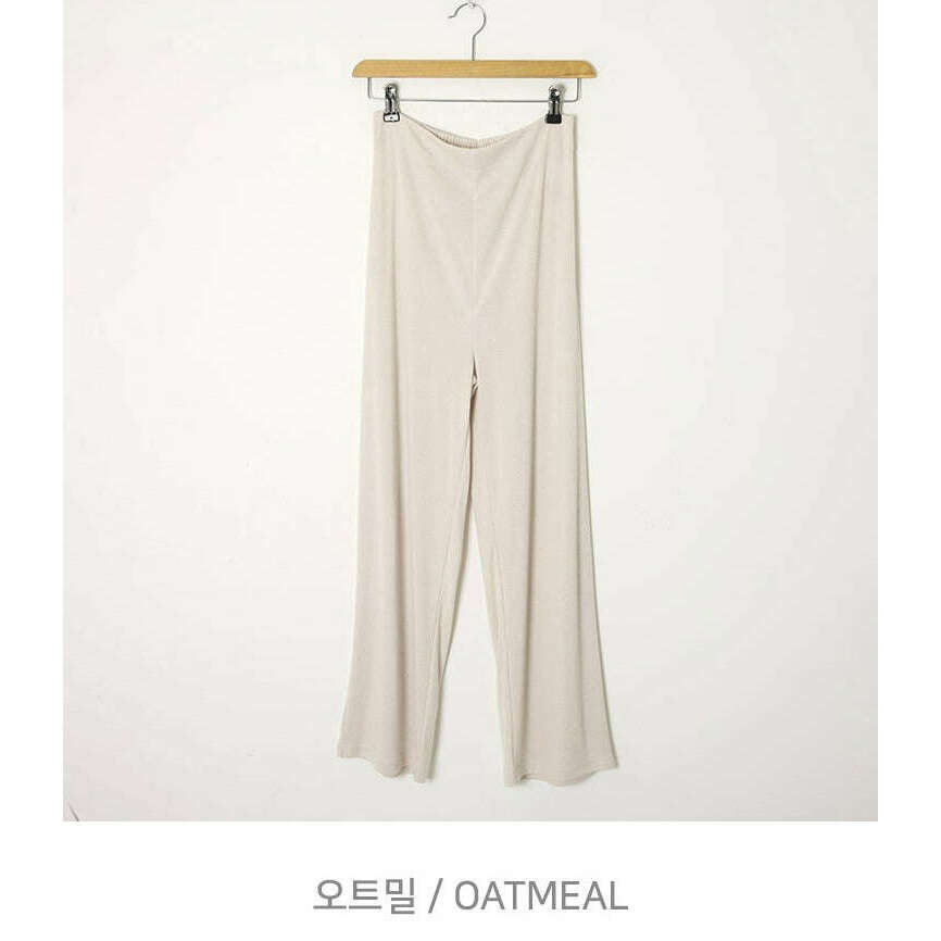 MUMMY.cc:春夏輕薄高腰柔軟褲:Oatmeal