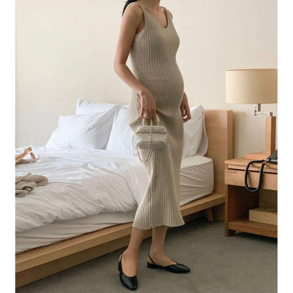 MUMMY.cc:針織吊帶V領連身裙兩件套